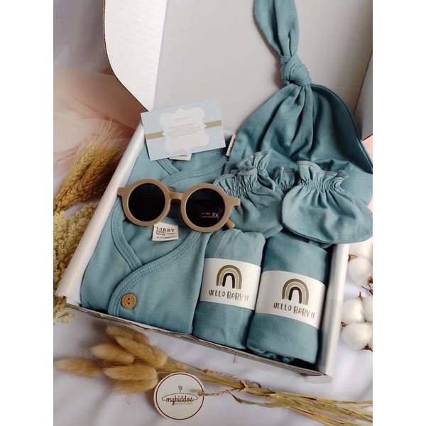 Hampers bayi / kado bayi / gift set baby newborn baru lahir untuk bayi perempuan dan bayi laki laki - Libby Baby earth series