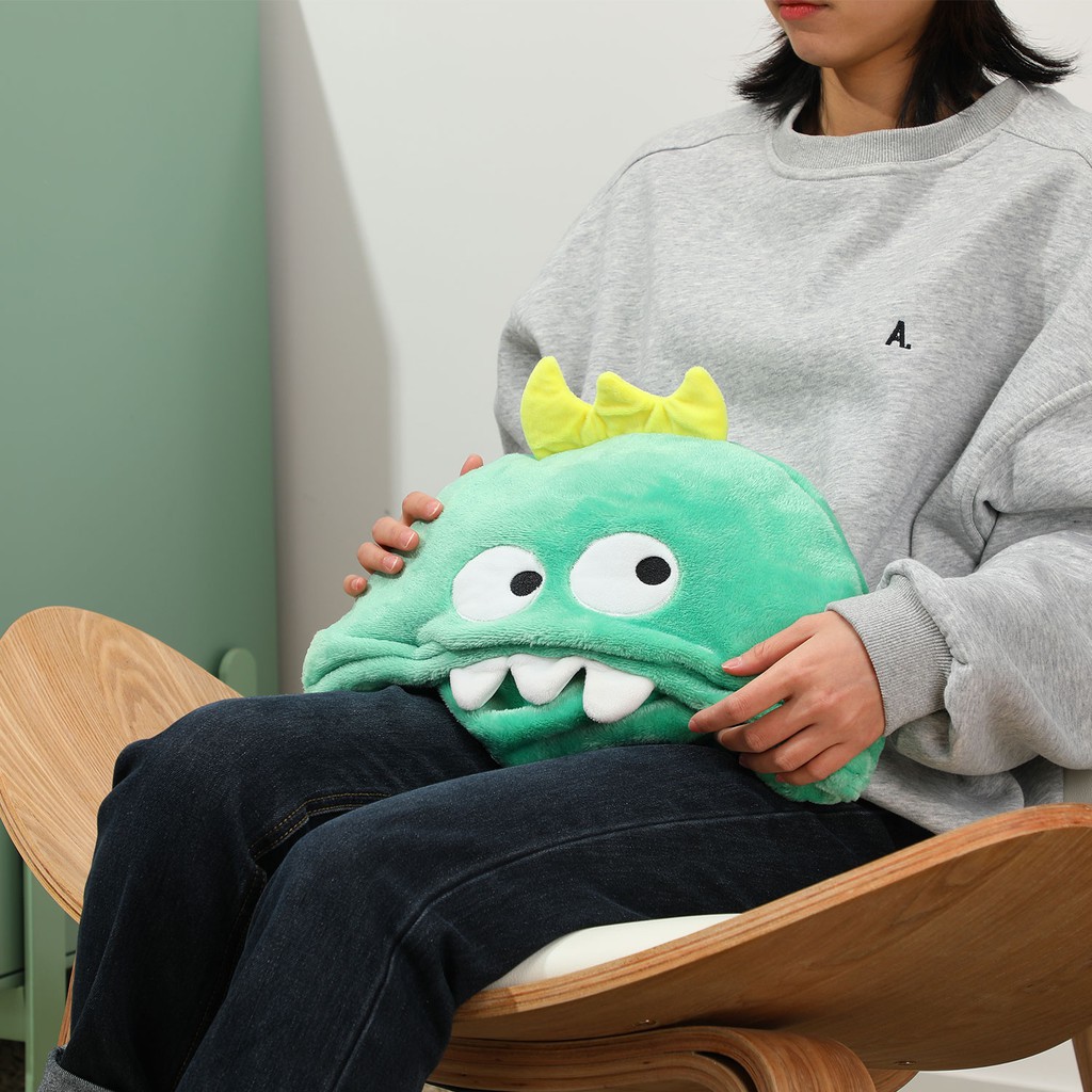 Miniso Selimut Lucu dengan Hoodie Selimut rekreasi kantor Tetap hangat Tidur sebentar selendang-3
