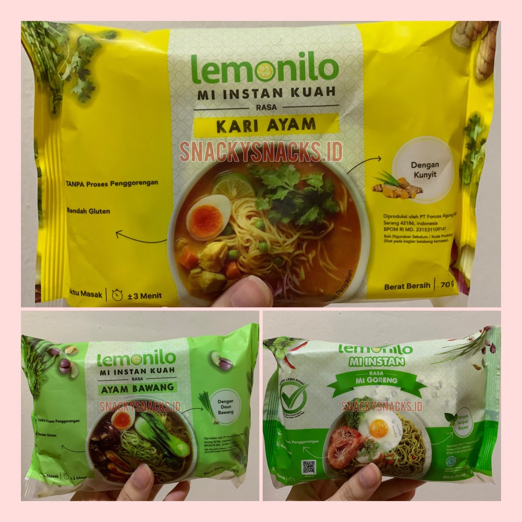 

Lemonilo Mie Sehat Instan 70-80gr Kari Ayam / Ayam Bawang / Mi Goreng