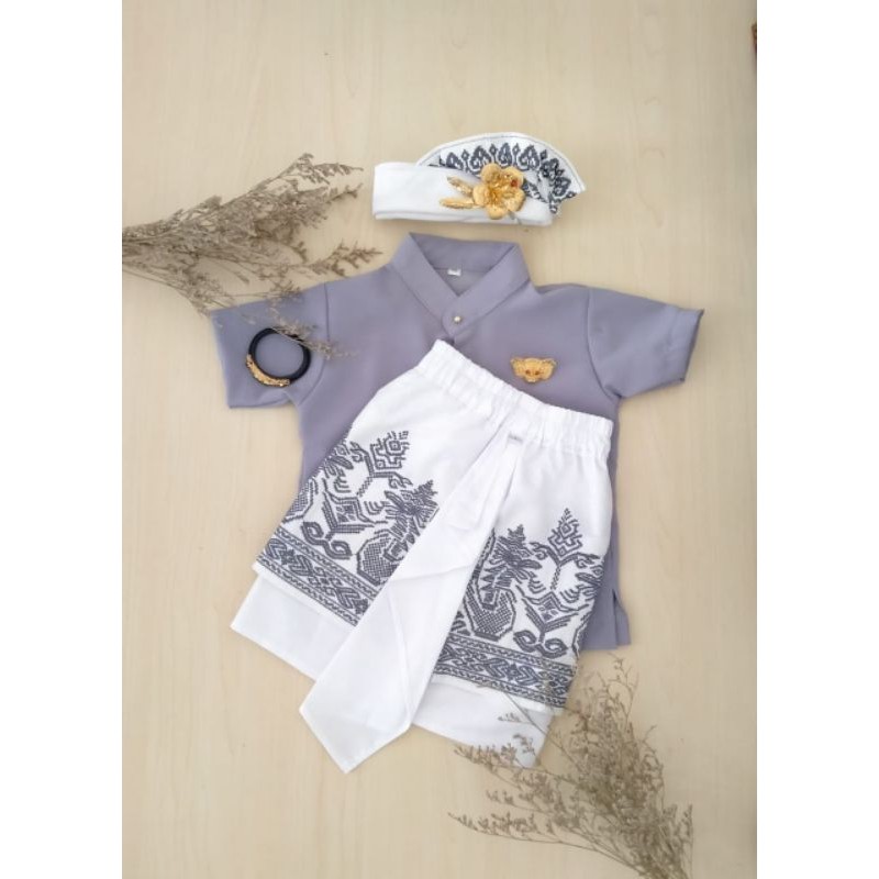 0-8 tahun SET PAKAIAN ADAT BALI ANAK baju+kamen+udeng setengah jadi