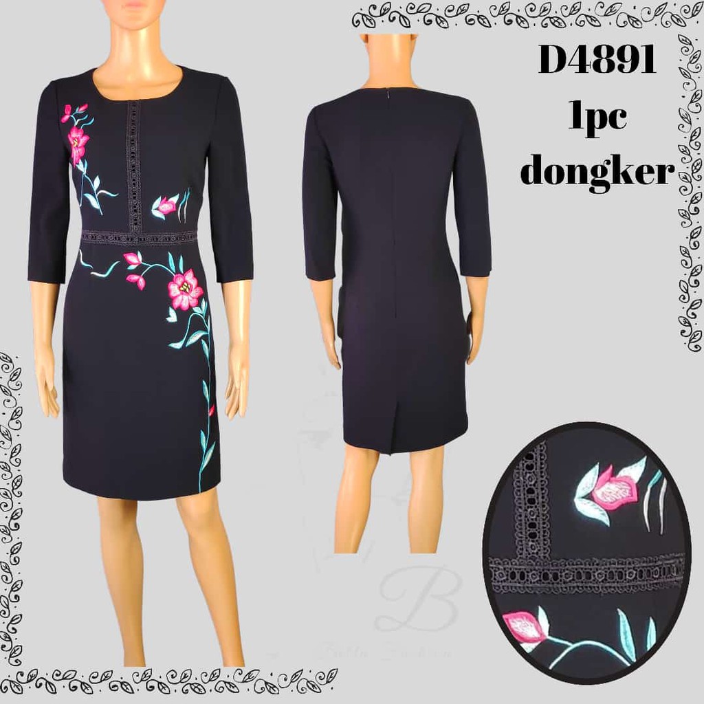 Dress Dragon bordir Bunga Bahan Kualitas Premium M-D4891
