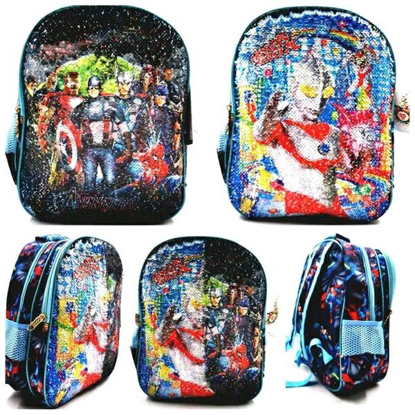 LARIS -     Tas Ransel Sequin USAP KEKINIAN TK LOL Frozen Hello Kitty Spiderman Tayo Avengers Cars