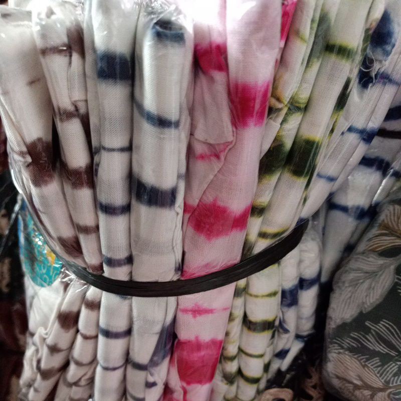 Daster panjang galaran kancing depan busui tali samping motif viral tiedye shibori-Beli 5 warna klik 5x