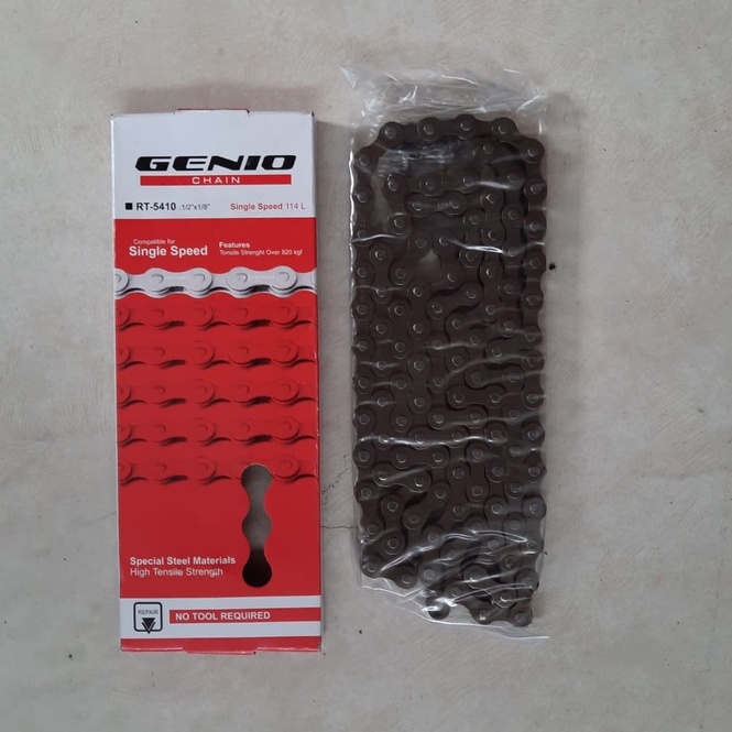 TERMURAH!!! Rantai Sepeda / GENIO SINGLE SPEED 1/2&quot;x1/8&quot; RT-5410 / Realpict