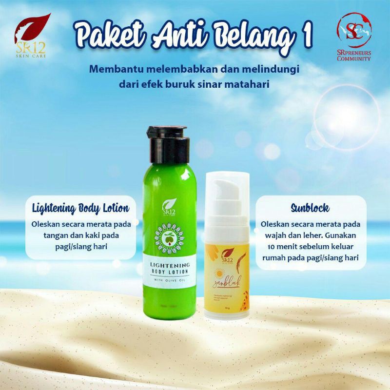 [LD FORCE] PAKET 1 ANTI BELANG HANDBODY LOTION DAN SUNBLOK SR12 LD FORCE