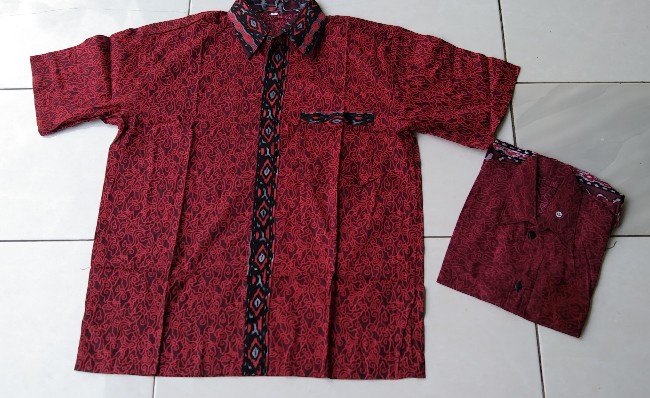 Batik Couple Keluarga Bestseller Termurah Motif Megamendung Merah