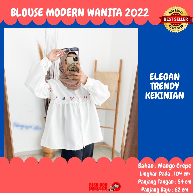 Baju Blouse Atasan Wanita Terbaru Busui Polos Remaja Korean Korea Style Colarie Simple Premium