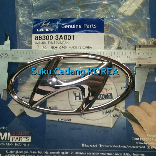 Emblem Logo Grille Depan Hyundai Getz Atoz Matrix Trajet Murah