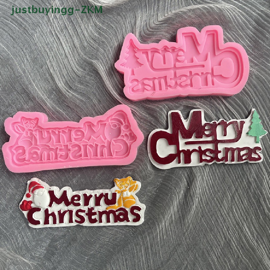 1 Pc Cetakan Kue / Coklat Bahan Silikon Desain Alfabet Natal