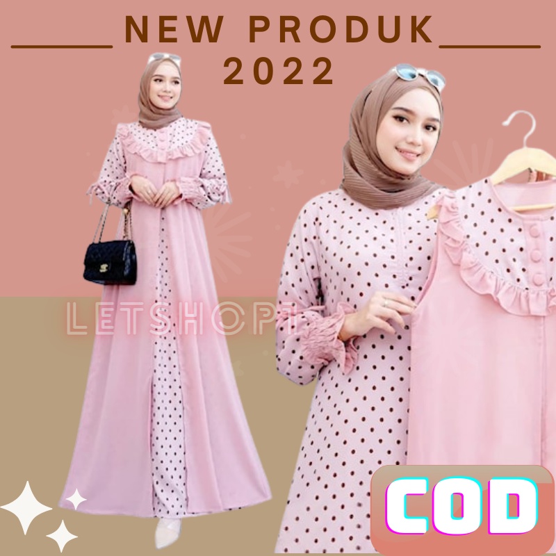 Baju gamis wanita syar'i terbaru 2022/gamis renda rubi crinkle airflowpremium/Dress gamis ceruty bab