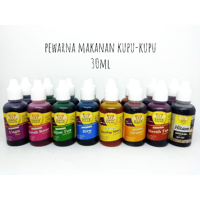 

Pewarna Makanan 30ml / Pewarna makanan Koepoe Koepoe || Kupu Kupu / Food Colouring
