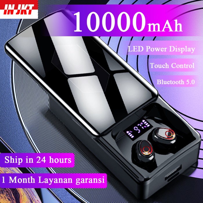 IN JKT EARPHONE BLUETOOTH 10000MAH POWER BANK TWS HEADSET WIRELESS