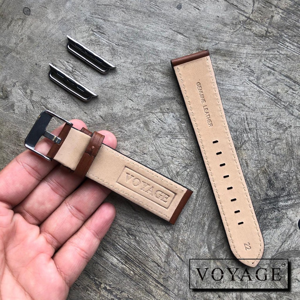 TALI JAM Tangan 22mm  KULIT SAPI ASLI Voyage Store Leather aksesoris strap apple watch 2 S3 galaxy