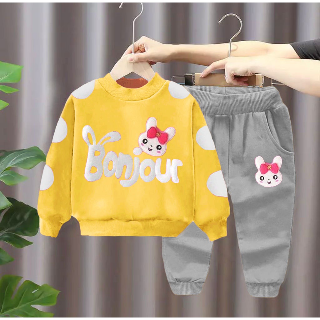 SETELAN SWEATER ANAK TERLARIS/SETELAN ANAK LUCU/KEKINIAN 1-5THN BISA PILIH WARNA JAKET ANAK PEREMPUAN TERMURAH