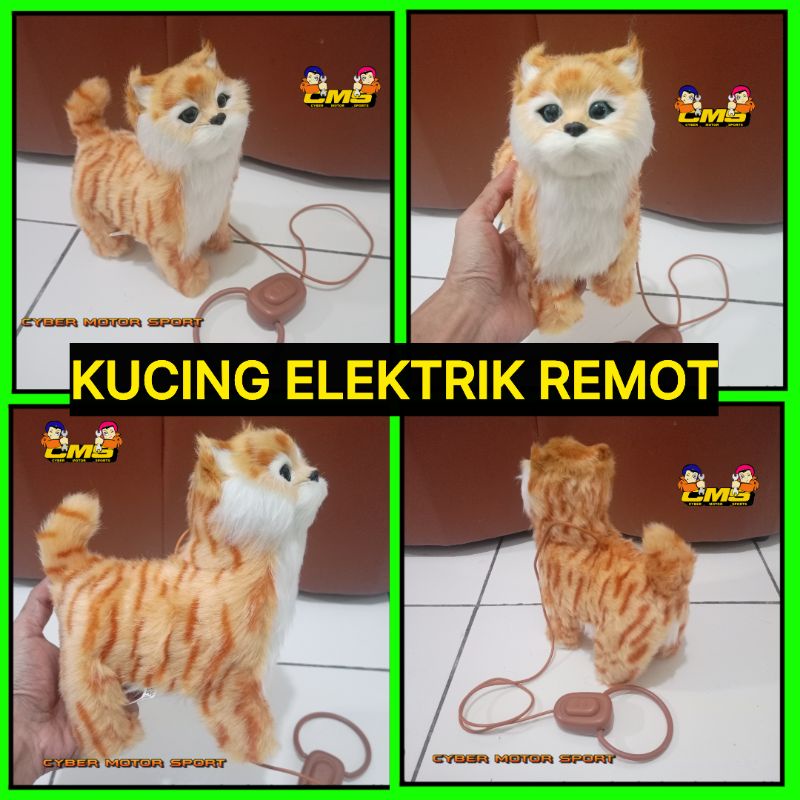 Boneka kucing elektrik persia anggora bisa jalan dan suara remot kontrol