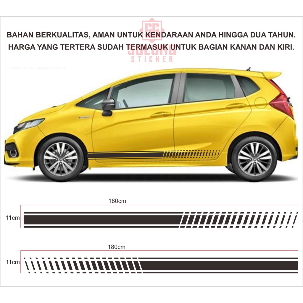 Stiker Mobil Jazz Agya Ayla Brio Simple Keren Variasi Cutting Sticker Samping Bawah Pintu