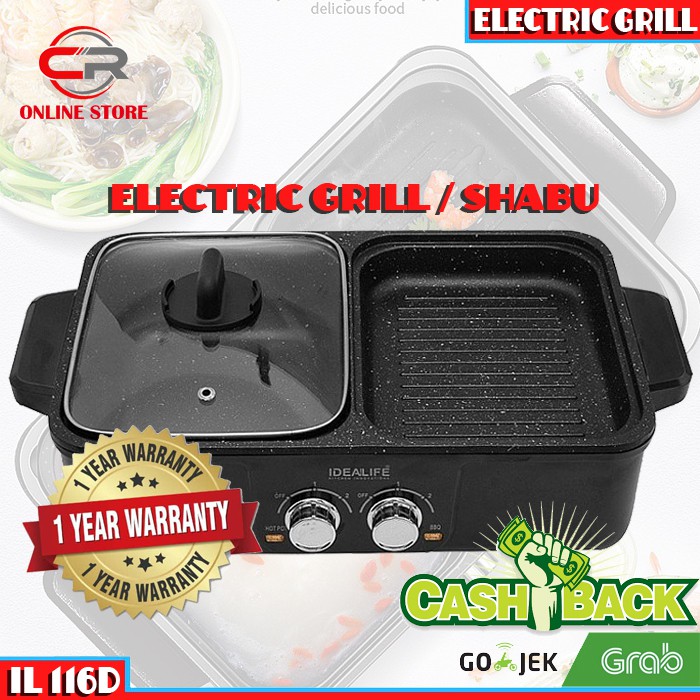 Electric Grill - Shabu - Grill Panggang Idealife IL-116D
