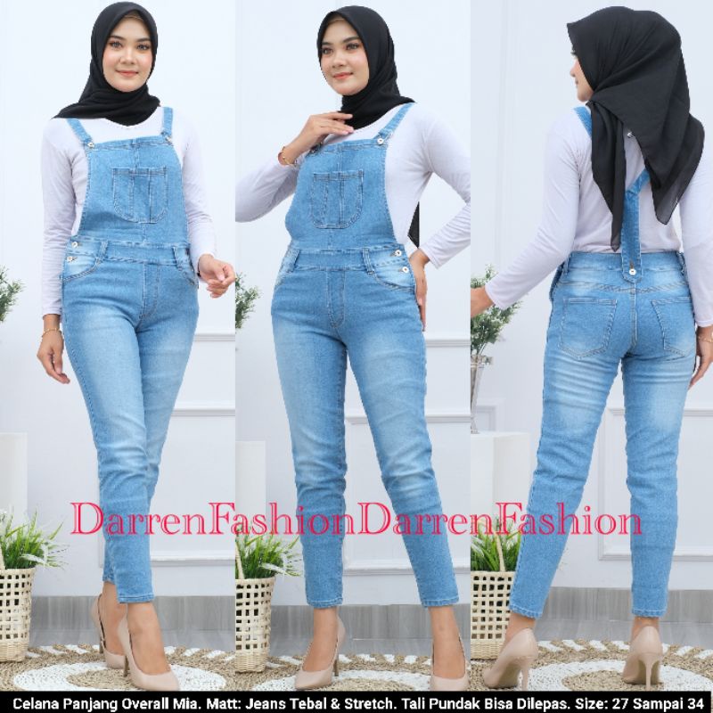 Celana Panjang Overall Jeans Wanita Mia Premium Bio Blitz