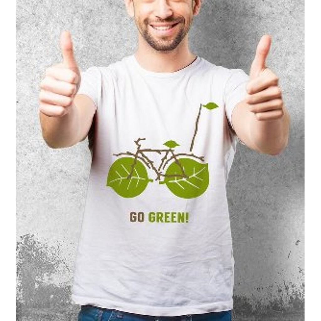 Kaos Sepeda Bike Go Green C01 Putih Mtb Fixie Katun Halus Shopee