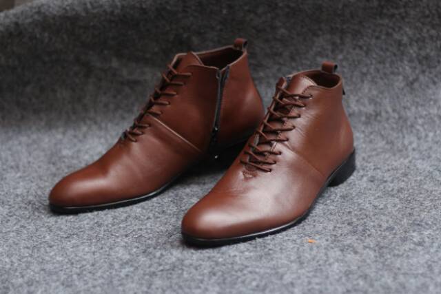 BERGARANSI TERMURAH ! Sepatu Formal Pria Kulit Asli Sleting Cevany Wooslet