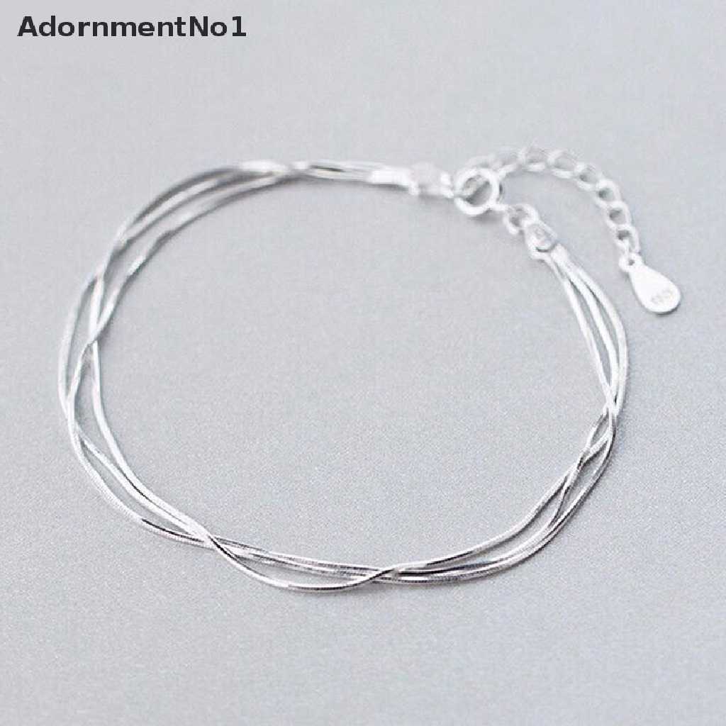 (AdornmentNo1) Gelang Tangan Sterling Silver 925 Gaya Korea Untuk Perhiasan Wanita