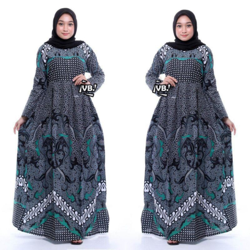 Batik Couple keluarga sania ruffle ori ndoro jowi dnt Set Couple Keluarga Modern DIMENSI ABU-Gamis