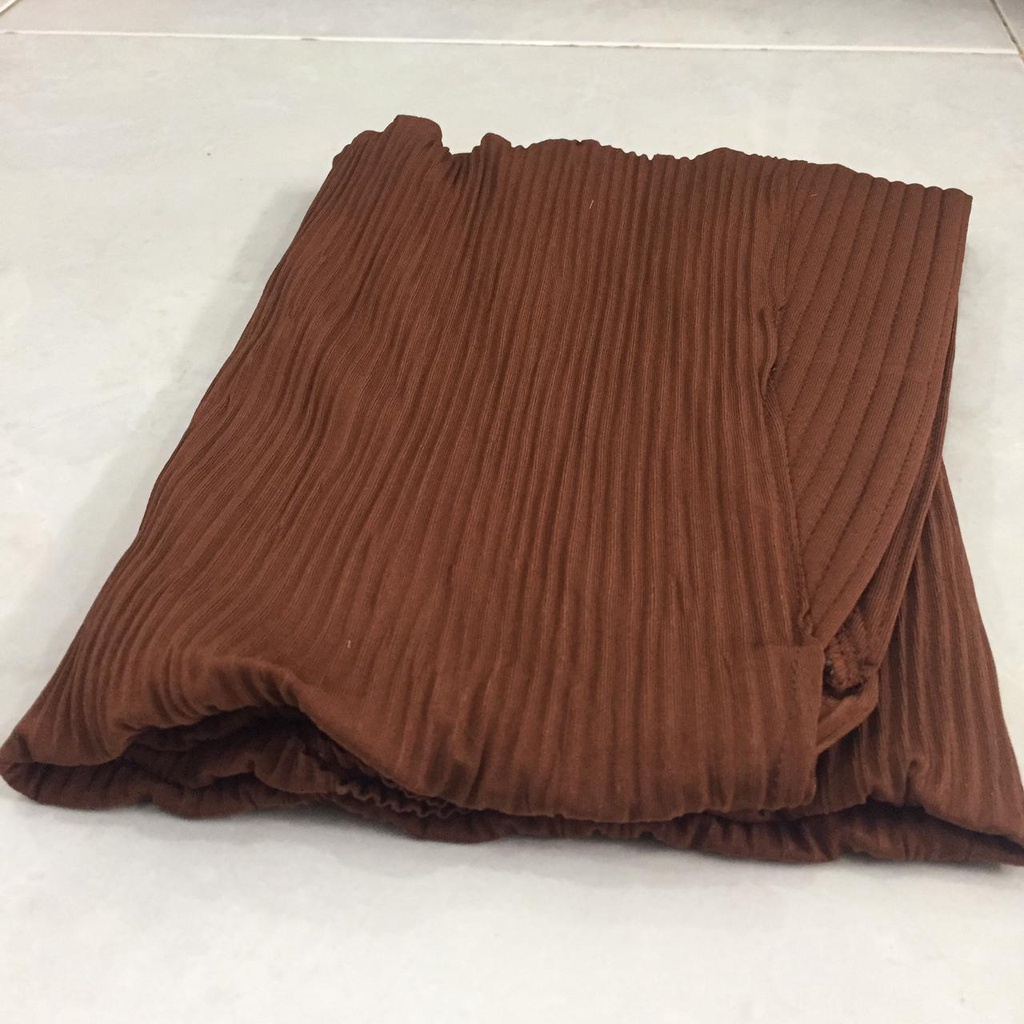 Jilbab Instan Plisket Jersey Naqita Ori Shakina Hijab-BROWN