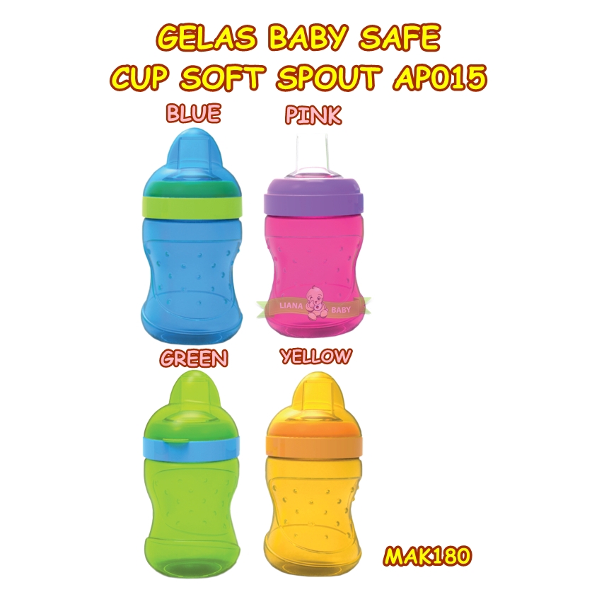 MAK180 GELAS MINUM BABY SAFE CUP SOFT SPOUT AP015