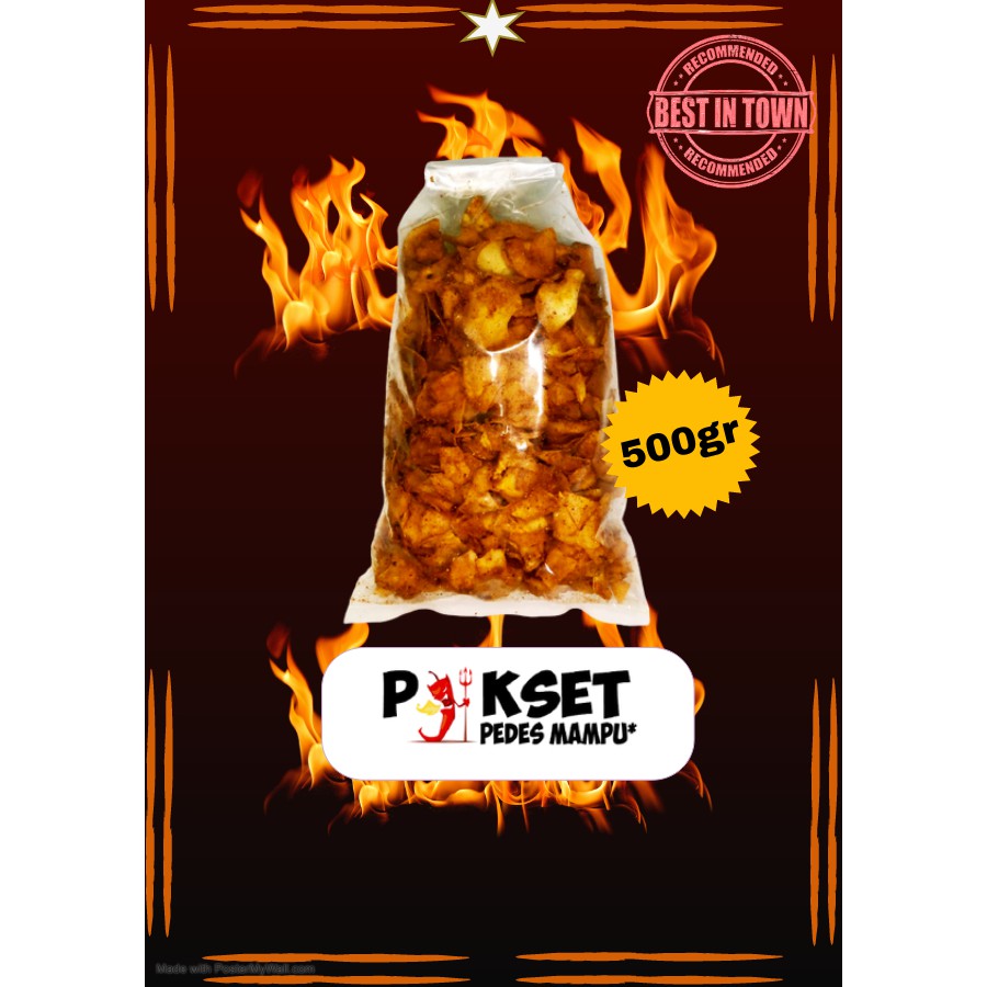 

Keripik Setan 500gr (PikSet - Pedas Mampu*)