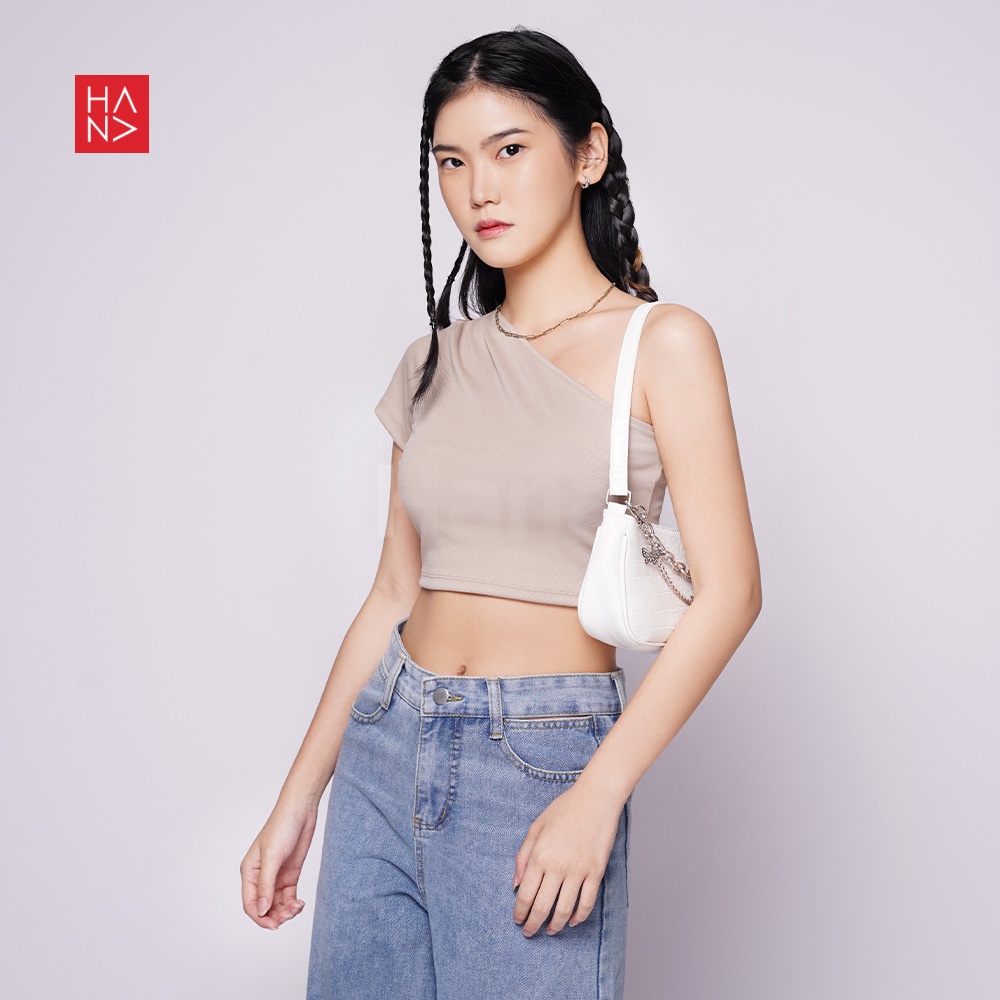 Hana Fashion - Hwasa One Shoulder Blouse Crop Top - CT238