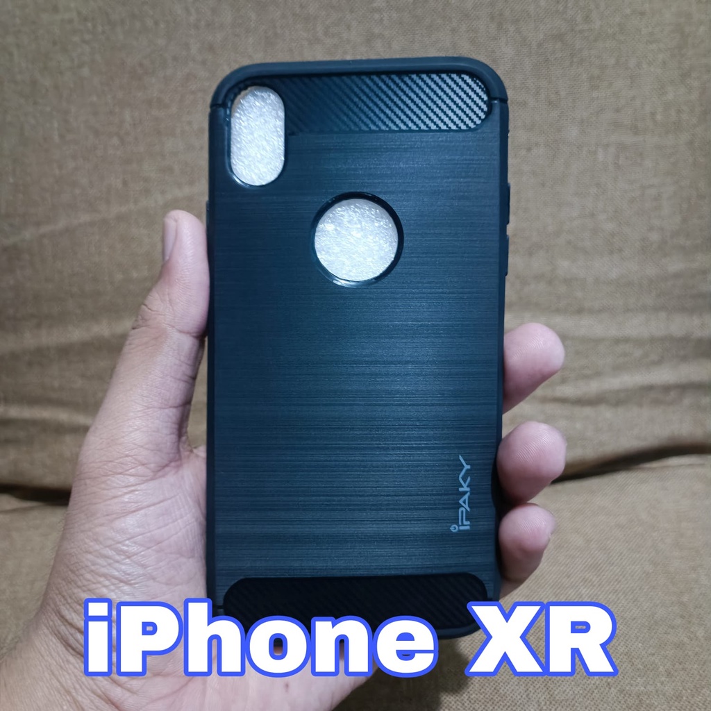 PROMO Soft Case Apple iPhone XR Case Ipaky Carbon Carbon Premium Softcase Rugged Armor For iPhone