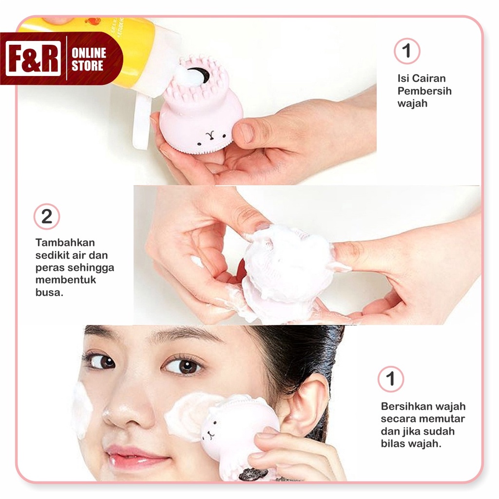 Alat Pembersih Wajah Muka Sikat Pembersih Wajah Muka Gurita Spons Silikon Pembersih Sponge Cuci Muka