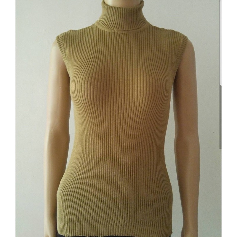 TURTLE NECK TANKTOP RAJUT WANITA TANK TOP KERAH TINGGI INNER  MANSET WANITA TERBARU