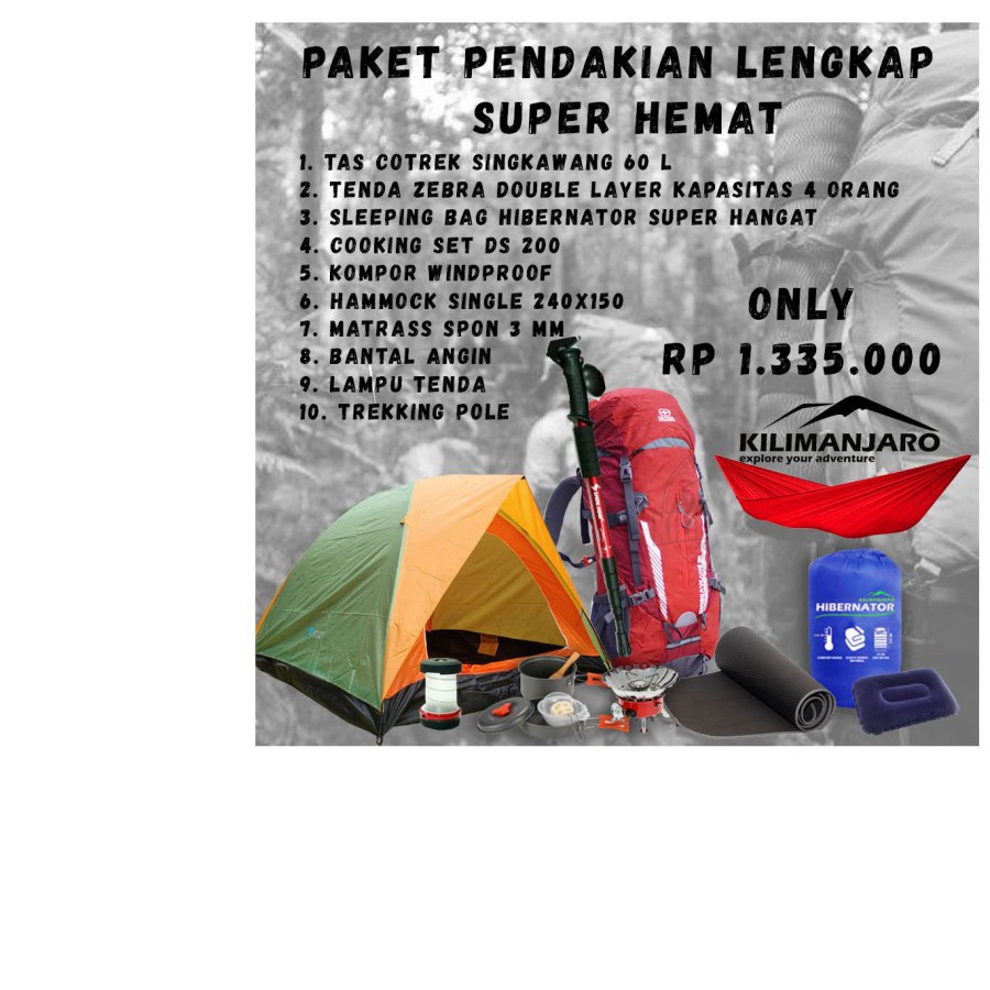 Paket Pendakian Gunung Outdoor Super Lengkap Super Hemat