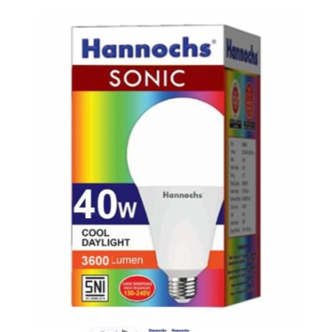 Hannochs Lampu LED / Bohlam LED SONIC 40 watt / 40W Cahaya Putih