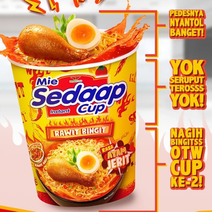 

MIE KUAH SEDAAP SEDAP CUP AYAM JERIT CABE RAWIT BINGIT PEDAS BANGETTT MURAH