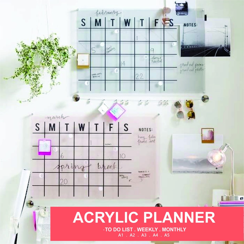 

CUSTOM PAPAN ACRYLIC / AKRILIK SPOTIFY PLANNER BOARD MONTHLY / WEEKLY / TO DO LIST A4 / A1 /A3