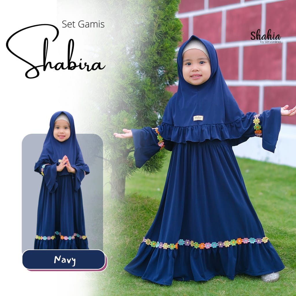 Baju Muslim Anak Perempuan Shabira Set Gamis Shahia FREE HIJAB Baju Bayi Perempuan