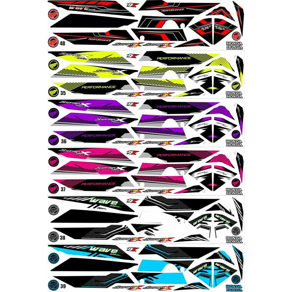 Sticker / Striping Variasi Thailook Supra X 125 (WAVE R 125) f1529