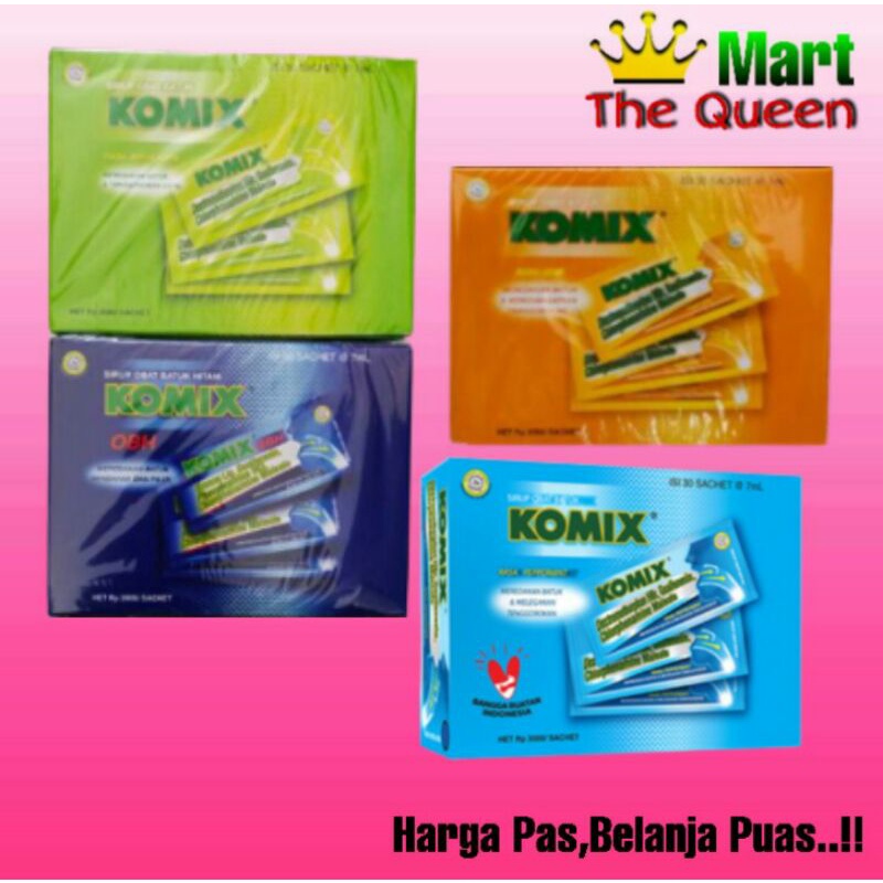 Komix obat batuk 1 Box isi 30 shacet @ 7gr