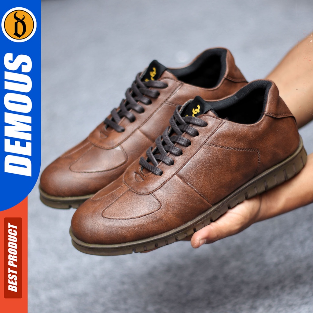 Sepatu Formal Pria Sepatu Pantofel Sepatu Casual Pria Kulit Pu Tali  Kerja Kantor Kuliah Kondangan Sepatu Hitam Pria  DEMOUS VEGAZ