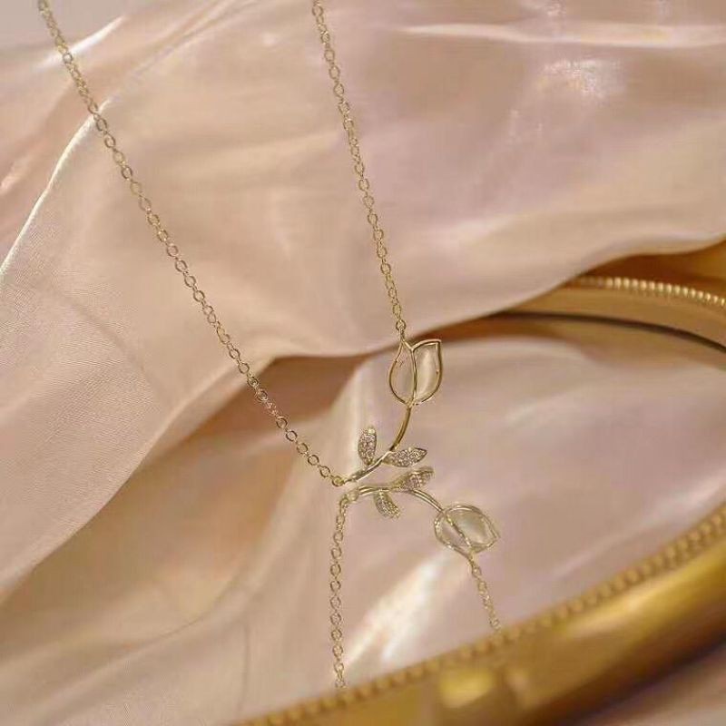 Kalung Titanium Anti Karat dan Luntur | Kalung Wanita | Kalung Model Bunga | Kalung Liontin Cewek