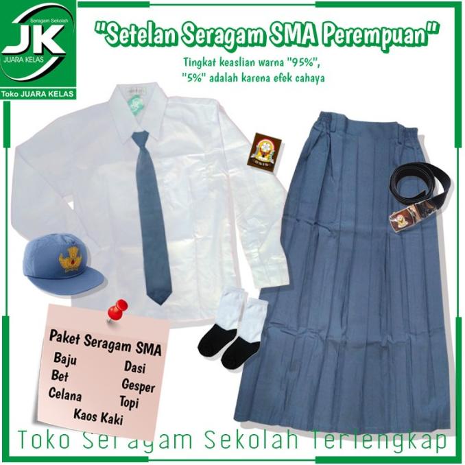 SETELAN SERAGAM SMA PEREMPUAN - PAKET SERAGAM SEKOLAH SMA PEREMPUAN SDFDS541354