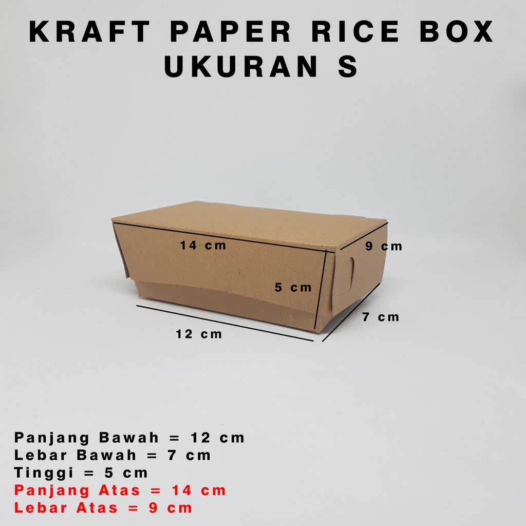 Kraft Paper Rice Box - Food Grade - Ukuran S