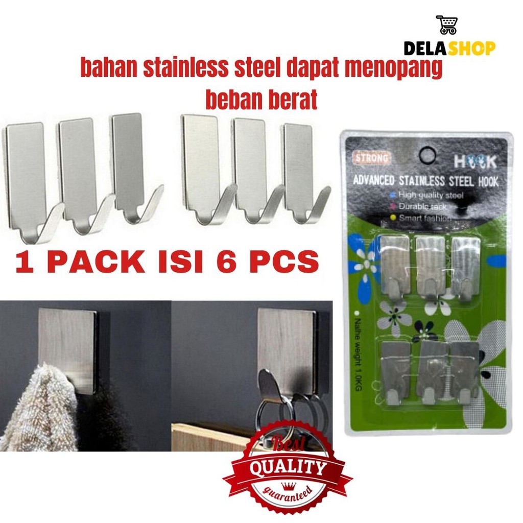 Gantungan Serbaguna Kait Tempel 6 pcs Praktis dan mudah