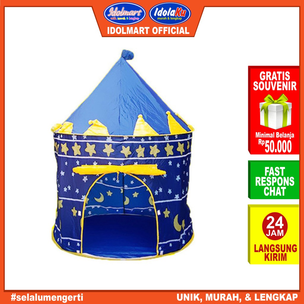 IDOLMART Tenda Bermain Anak Model Castle AN8109 Kids Portable Tent Material Polyester / Tenda Mongol Surabaya