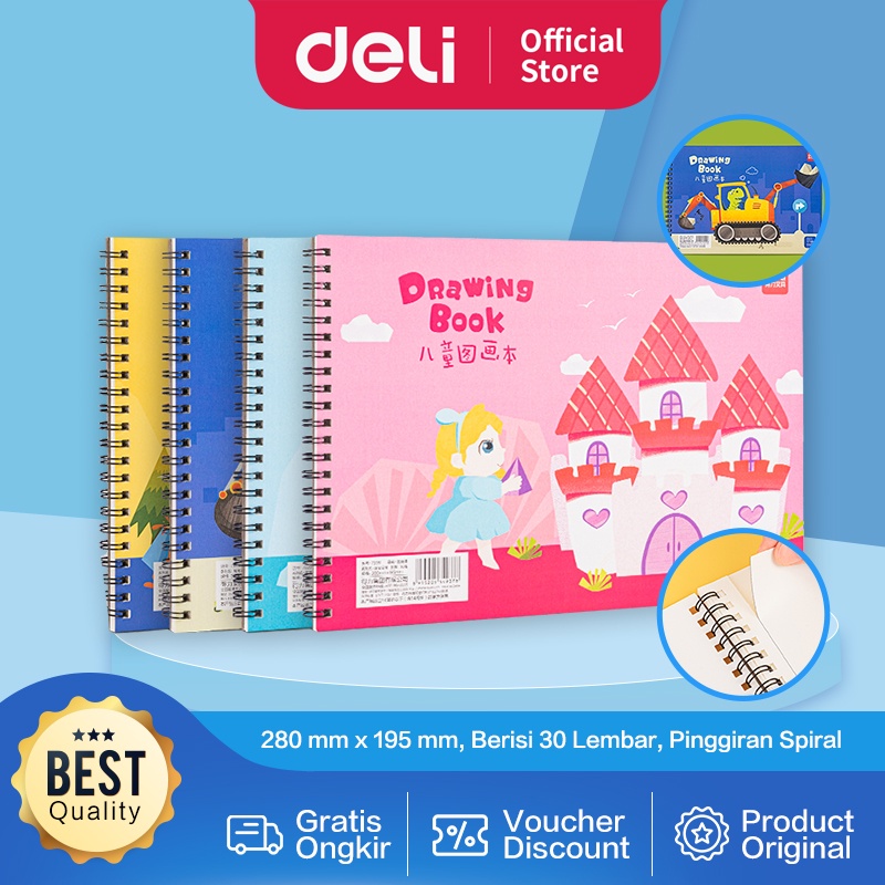 

Deli Cute Painting Book / Buku Gambar Design Lucu 100g 30 lembar 73351