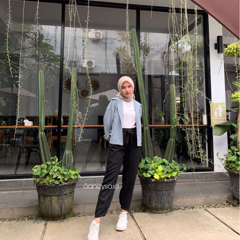 Jennie Baggy Pants Celana Wanita - Highwaist Jogger Pants - Celana Kantor Kerja Casual – Celana Anti Kusut - Celana Panjang Wanita - Celana Crinkle – Loose Pants