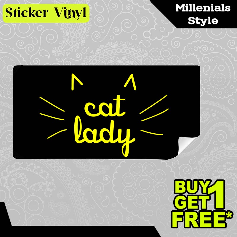 

Stiker Sticker Cat Lady Kucing Betina Gambar Unik Desain Keren dan Kekinian Aesthetic Bahan Vinyl Satuan Anti Air