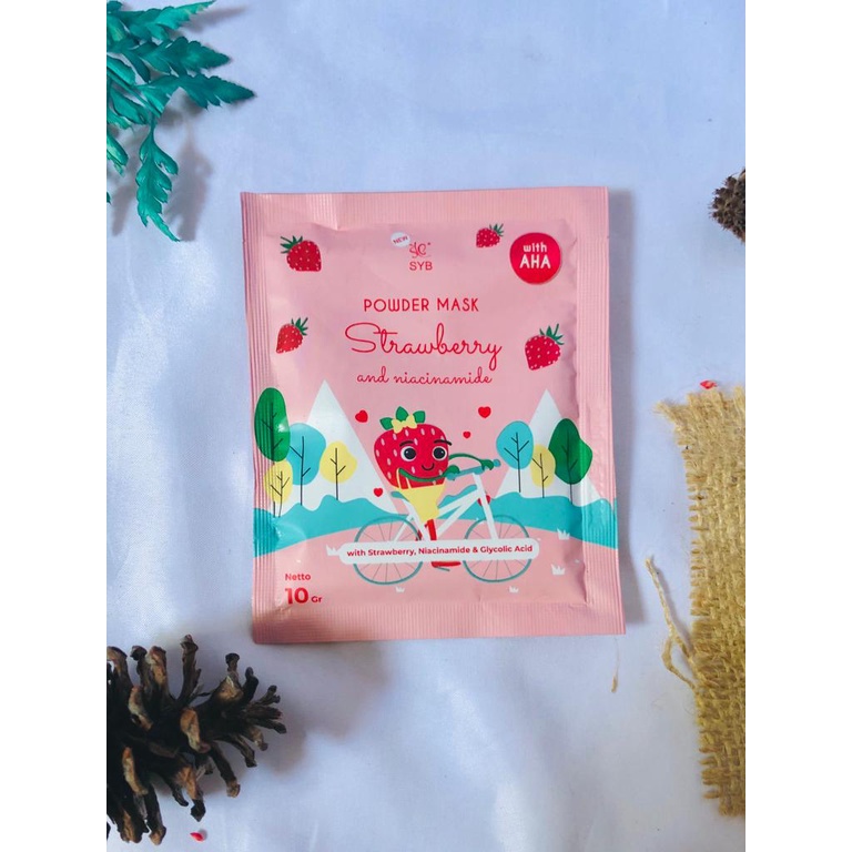 SYB Powder Mask / Masker organik yang dapat mengatasi semua permasalahan kulit wajah bisa untuk mencerahkan, menghilangkan bekas jerawat, mengecilkan pori pori, menglowingkan, menghaluskan dan harganya murah meriah bestsaller